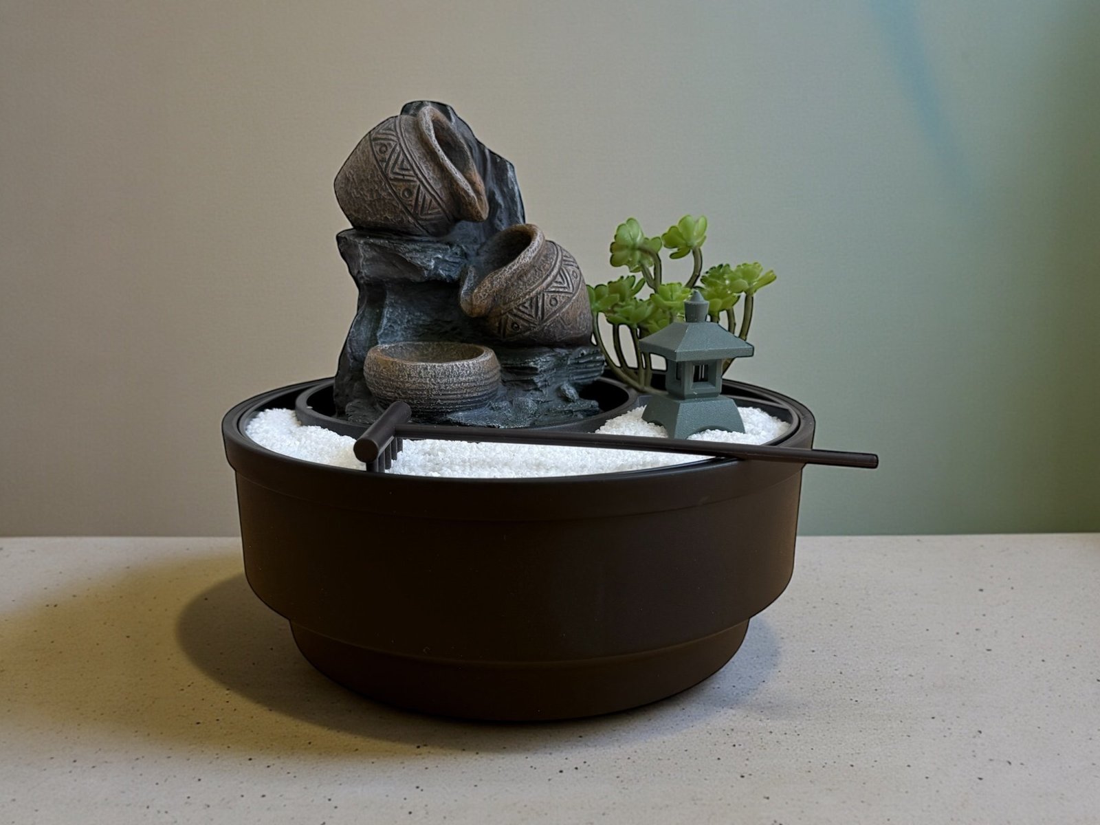 792I - Fuente vasijas y jardin zen con led 21.5