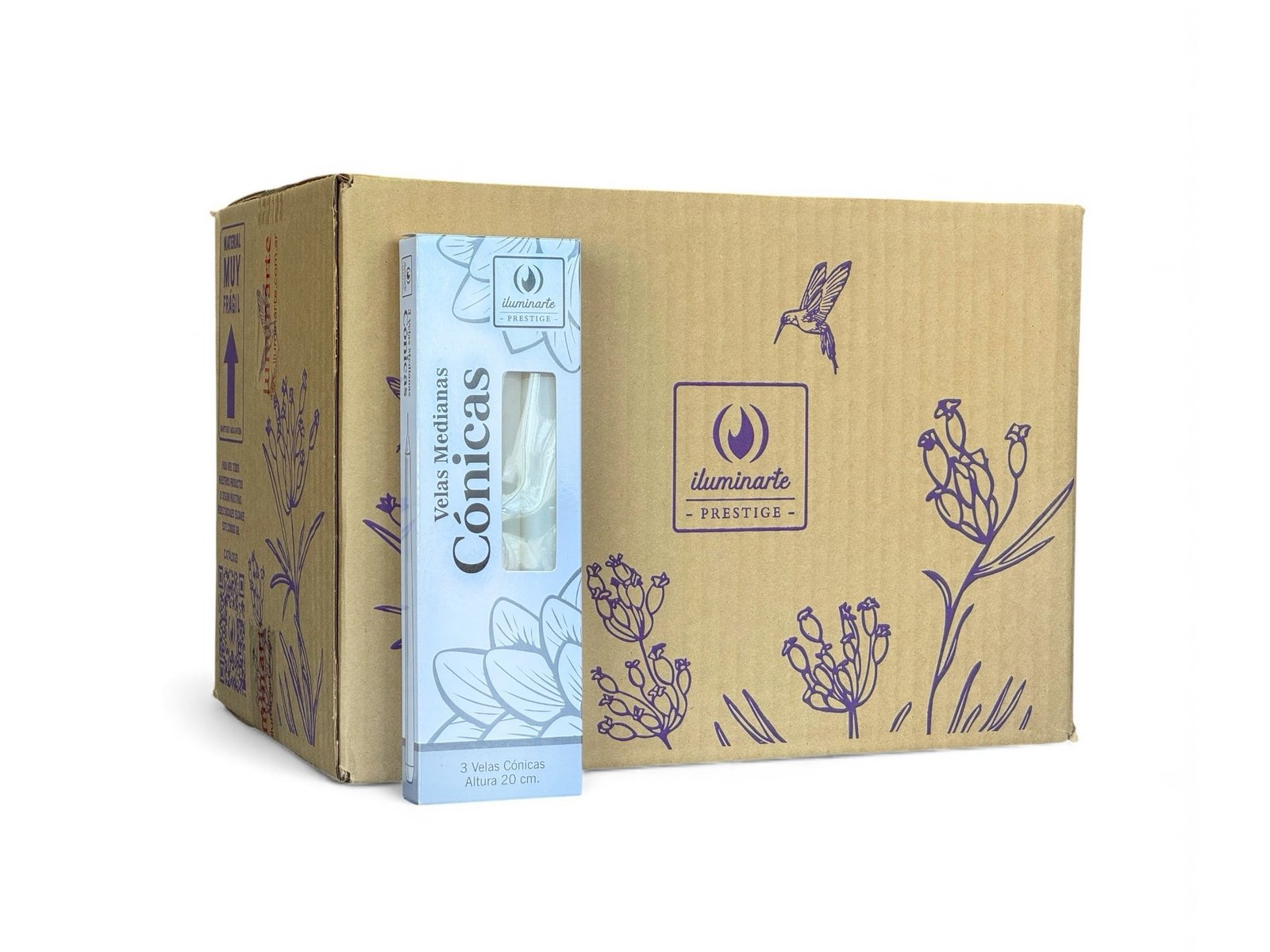 134QB - 3 Velas Medianas Cónicas 20 cm (Btox44)