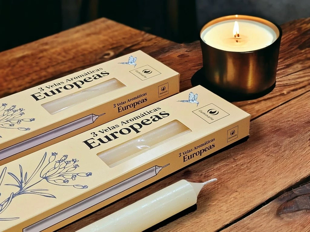 134W - 3 Velas Europeas Aromaticas 25 cm