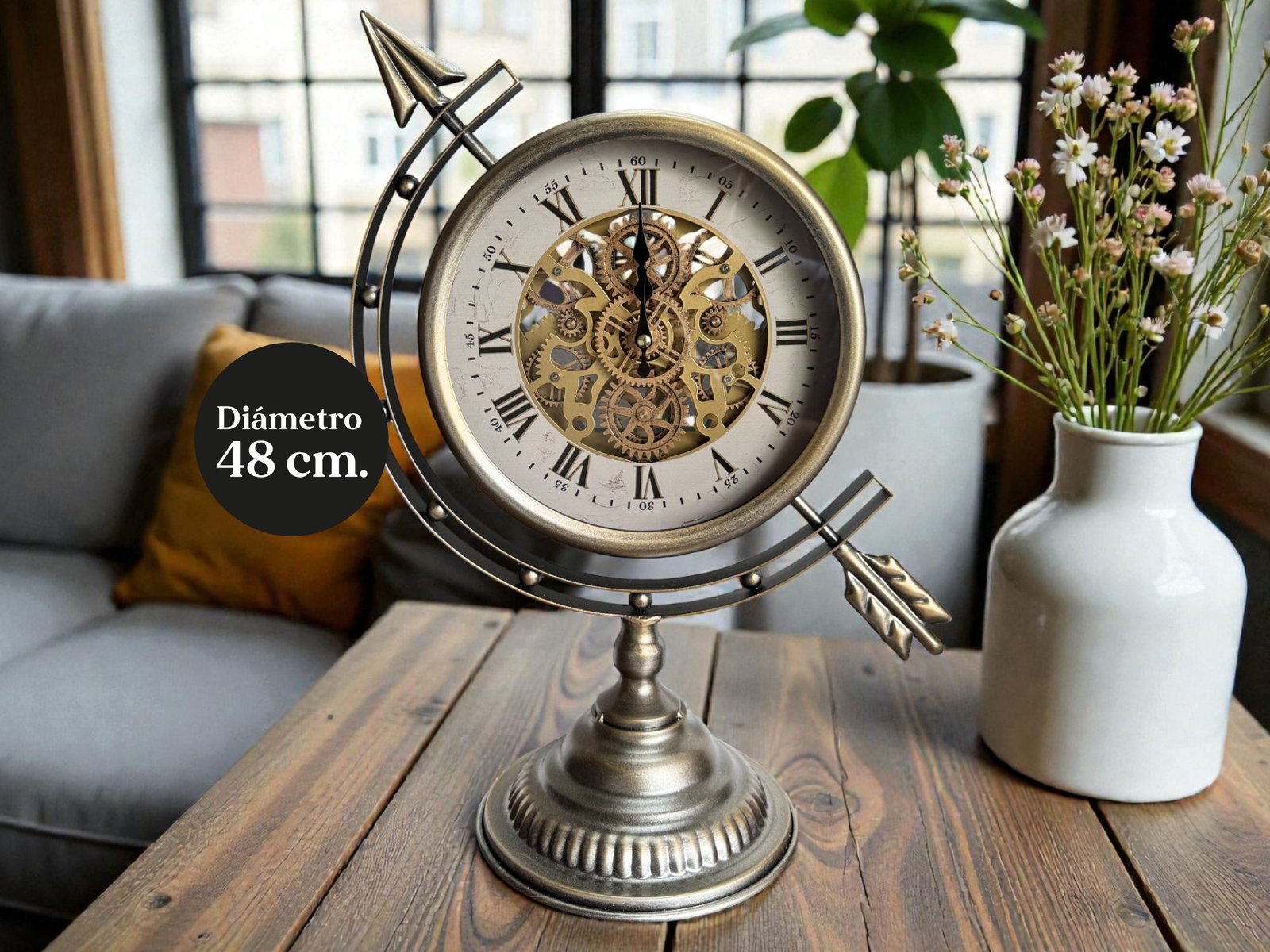 793O - Reloj de repisa con flecha 48CM