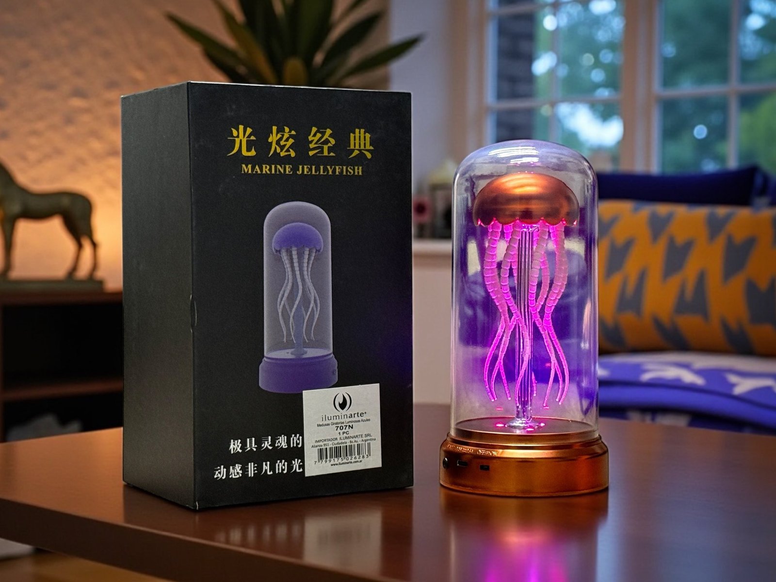 707O - Medusas Giratorias Luminosas Naranjas