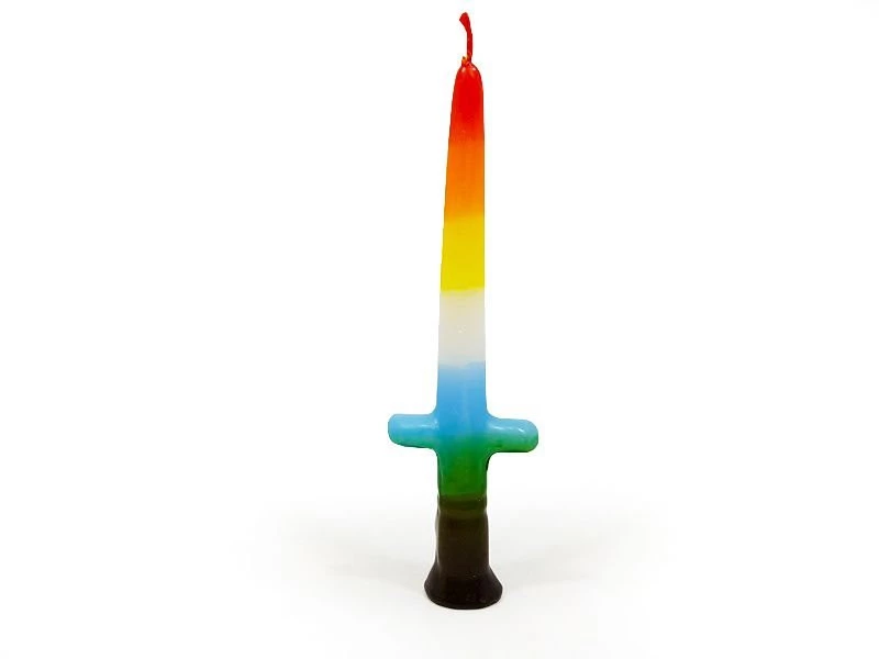 305A - Vela Espada Chica 7 Colores 19 x 5 cm
