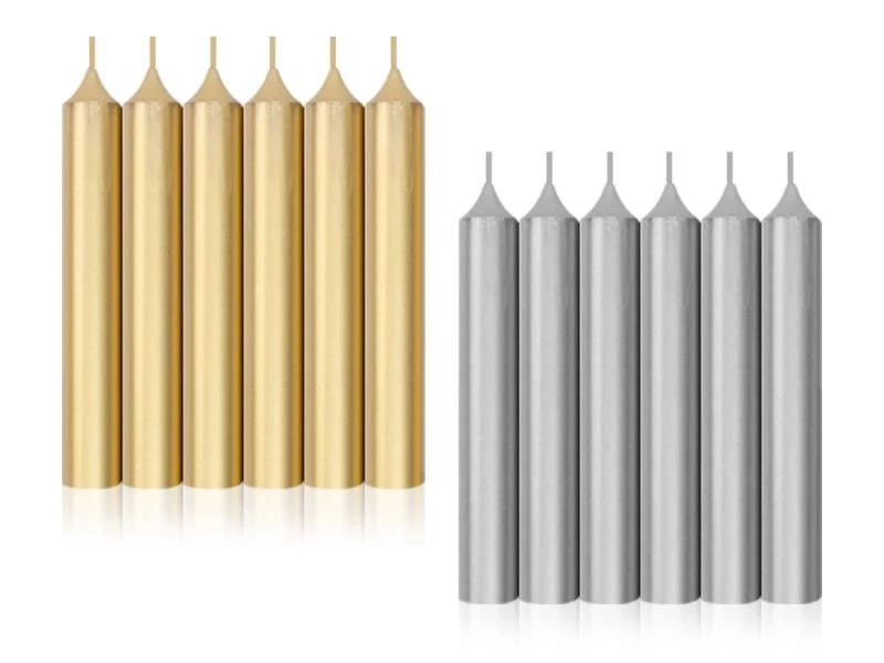 194 - Velas cortas oro/plata x 50 unid.