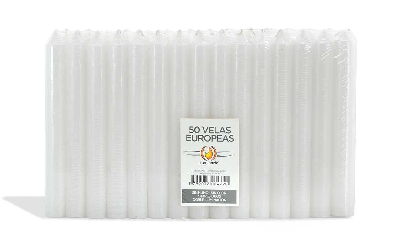 196R - Velas Europeas Largas x 50 u 20 x 2.2 cm