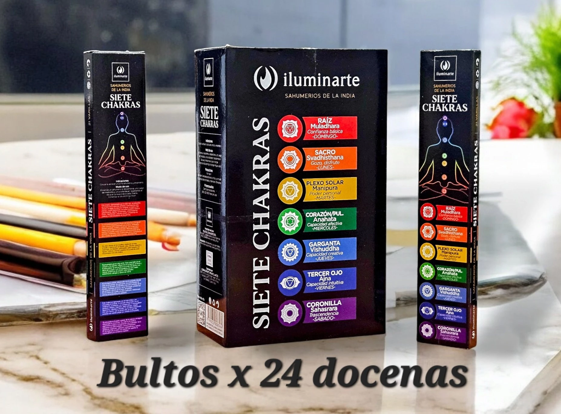 961CB - Siete Chakras (7x3) Bulto x 24 docenas