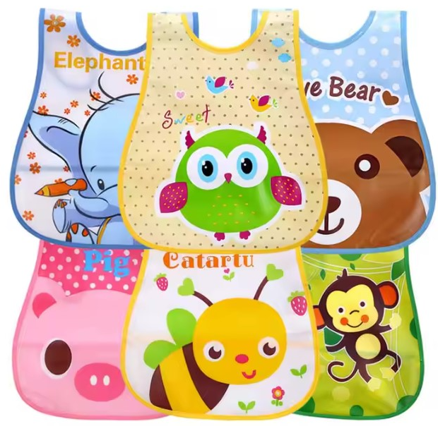 257 - Babero de plástico con bolsillo reversible